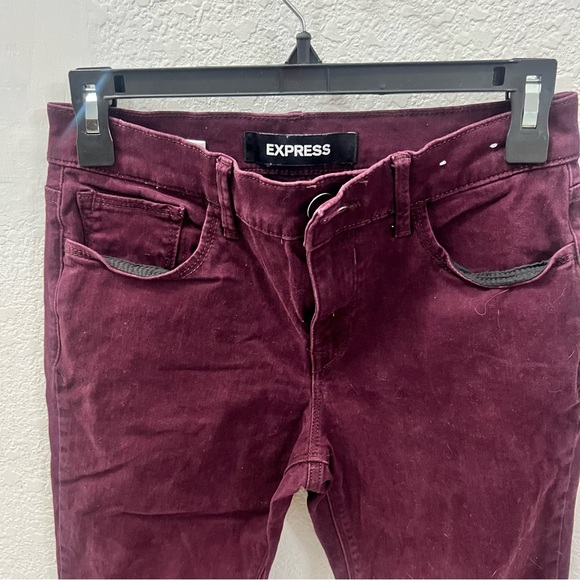 Express Velvety soft burgundy jegging - Picture 3 of 5